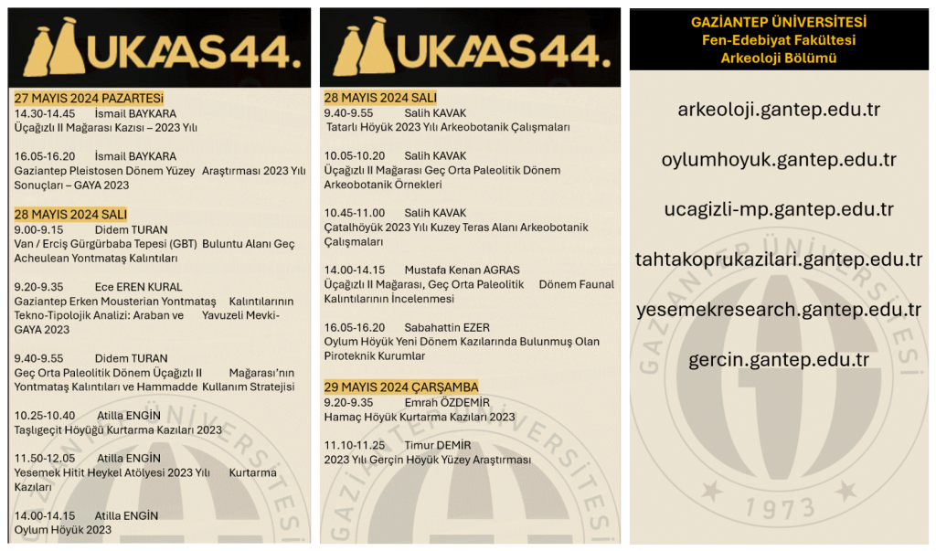 44. Uluslararası Kazı, Araştırma ve Arkeometri Sempozyumu